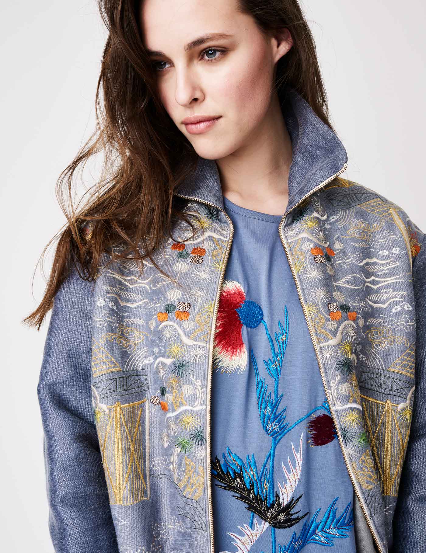 Organic Linen and Organic Cotton Natural Dyed and Embroidered BOMBER ...